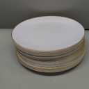 I00000 150PCS White and Gold Plastic Plates with Disposable Silverware for 30 Guests,Nice Disposable Plates,White Plastic Plates Set Include 30 Dinner Plate,30 Dessert Plate,90 Gold Cutlery for Party