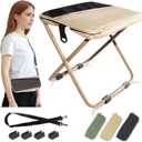 COMELY Portable Folding Chair for Outdoors: Heavy Duty Camping Stool for Adults, Compact Ultralight Collapsible Stools for Fishing Hiking Hunting & Backpacking, Khaki