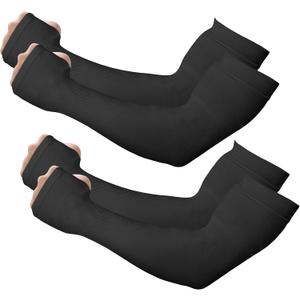 Arm Sleeves for Men Women to Cover Arms with Thumb Holes, Sun UV Protection Arm Warmers, for Volleyball Football Golf (Gray)