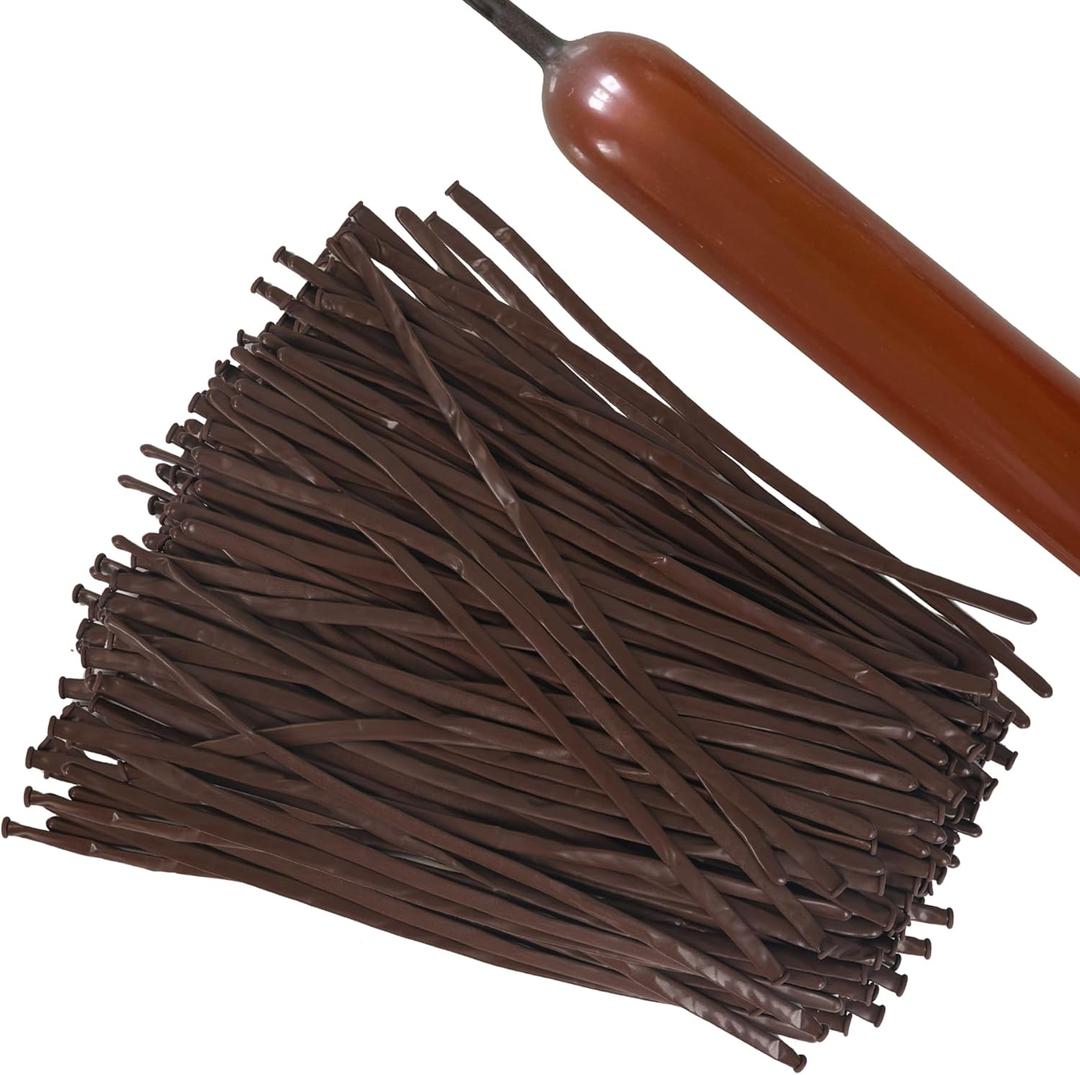 100Pcs Animals Twisting Balloons 260 Balloons Long Latex Garland for Birthday Wedding Party Decorations Supplies (Coffee)