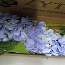 ZYTUYO 20 inches 4 Pcs Blue Green Real Touch Hydrangea Artificial Flowers Boho Lifelike Real Looking Latex Hydrangeas Flower with Long Stem for Home Decor Spring Table Centrepiece