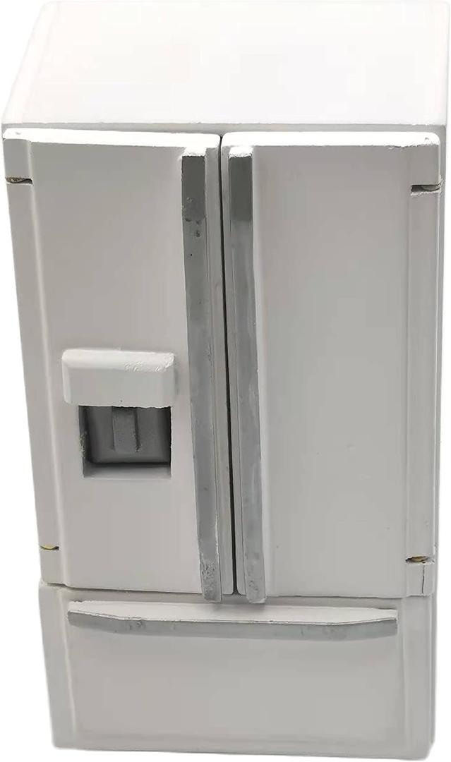 SXFSE Dollhouse Decoration Accessories, 1:12 Dollhouse Miniature Furniture Simulation Fridge Refrigerator Kitchen Prop Decor for Baby Kids Play Pretend Toy (White)