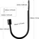 2 x Metal Curtain Holdbacks Decorative U Shaped Hooks Wall Mounted, Modern Design Curtain Tie Back Hooks, Black, 2pcs