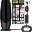 2025 TV Antenna for Smart TV, 900+ Miles Range Digital TV Antenna Indoor Ourdoor with Amplifier Signal Booster for Local Channels 360 Reception 4K 1080P HD VHF UHF for Smart/Old TVs - 36ft Coax Cable