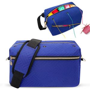 EVNEED Crochet Bag Organizer - Knitting Bag - Yarn Storage Organizer -Yarn Bag for Crocheting - Yarn Holder for Crocheting,Christmas Gifts for Crocheters,Blue