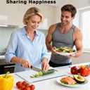 Glass Cutting Board,16"x12" Non Toxic Tempered Glass Chopping Board for Kitchen with Non-Slip Feet, House Warming Gift for New Home, Gifts for Women, Christmas Gift for Mom - White (White-Glossy Finish)