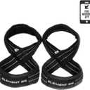 Element 26 Padded Figure 8 Lifting Straps - Weightlifting Straps - Figure 8 Straps - Wrist Straps for Men, Women, Weight Lifting, Deadlifts - Deadlifting Straps (Small, Black)