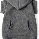 Koneseve Dog Hoodie Fleece Puppy Clothes Warm Sweater with Hat for Small Dogs Cat Hooded Shirt Kitten Pet Basic Hoodies Sweatshirt with Pocket Doggie Soft Winter Coat Apparel (Grey; L) (L-(9~17lb) | Chest(~17.7"))