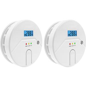 2Packs, Smoke and Carbon Monoxide Detector, LCD Digital Display, 2 in 1 Technology, Easy to Use, 85db Alarm, for Home and Kitchen