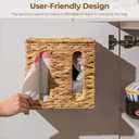 StorageWorks Garbage Bag Dispenser with Lid, Wall Mount Water Hyacinth Plastic Bag Holder for Kitchen, Cabinet, Countertop, 2 Slots