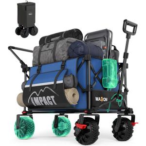 Push & Pull Electric Wagon Cart Foldable with 24,000mAh Removable Battery