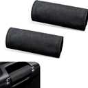 2 PCS Car Inside Door Handle Protectors, Suede Anti-Scratch Cover with Adjustable Fixing, Comfortable and Breathable Interior Accessory, Universal Decoration for Most Car Armrests (Black)