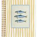 WUCHJ Vintage Sardine Fish Notebook, Coastal Beach Journal, Trendy Modern Yellow Stripes Aesthetic Notebook Journal for Note Taking, Gifts for Fishing Lovers, 5.5x8.3 Inch