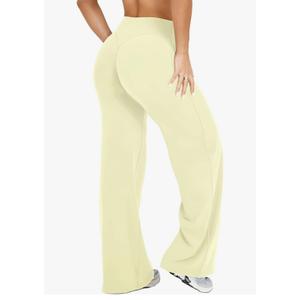 Tryto SoftMotion Straight Leg Bottoms Women Workout Leggings Fitness Gym Outdoor Sports Yoga Pants, Yellow, M