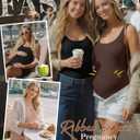 3 Pcs Maternity Rompers for Women Pregnancy Cotton Bodysuit Ribbed Shorts Jumpsuit Shapewear Workout Tank Tops (M)