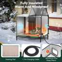 Pawaboo Heated Cat House for Outdoor in Winter, Weatherproof Cats Shelter for Outside with Waterproof Awning & Elevated Base, Insulated Outdoor Cats House with Heater for Feral Barn Cat