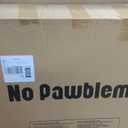 No Pawblems Free Standing Dog Gate with Door, 30'' Tall Foldable Dog Fence for Indoor & Outdoor, Up to 208 Inch Extra Wide Puppy Gate for Stairs, Hallways, Doorways, Deck, Yard (Black, 8 Panels)