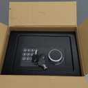 Digital Electronic Money Safe, Steel Security Lock Box with Keypad, Office Hotel Business Jewelry Gun Cash Safe, 0.23 Cubic Feet, 9.06" W x 6.69" D x 6.69" Hblack