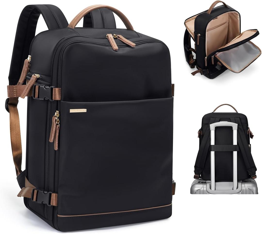 GOLF SUPAGS Laptop Backpack with Separate Laptop Compartment Fits 15.6 Inch Notebook Large Capacity Computer Bag for Women Work Travel College Backpacks (Black)