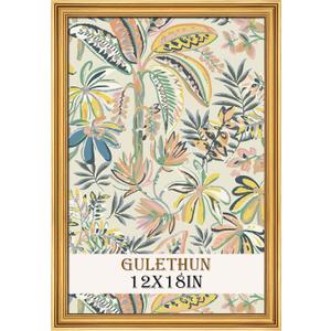 GULETHUN 12x18 Frame, Transitional Modern Design Picture Frames, 12 by 18 Rustic Poster Frame for Home Decor, Gold Vintage Photo Frame, Horizontal or Vertical Display