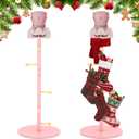 Novabright Christmas Stocking Holder Stand Xmas Freestanding Stocking Holder Stand Wooden Tree Coat Rack for Floor Bedroom Fireplace Mantle Scarf Belt Hat Holiday Decor 47 Inch(Nutcracker)