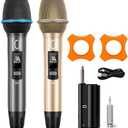 HWWR Wireless Microphones for Karaoke: Dual Professional Karaoke Microphone for Singing, Rechargeable Dynamic UHF Mic System with Receiver for Church, Party, Meeting, Speech, PA System, Plug and Play