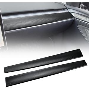 Central Control Dashboard Panel Trim Compatible with Tesla Model 3 Model Y 2017 2018 2019 2020 2021 2022 2023 Matte Carbon Fiber