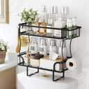 Kitstorack 2-Tier Over Toilet Storage, Easy to Install without Drilling or Screwing, Suitable for Bathroom Organizers and Storage, Over the Toilet Shelf as Space Savers