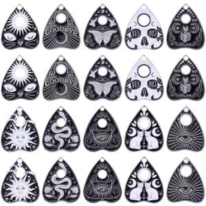 SUNNYCLUE 1 Box 20Pcs 10 Styles Tarot Charms Bulk Enamel Magic Charm Black Silver Alloy Cat Halloween Ouijas Heart Gothic Charm for Jewelry Making Charms DIY Supplies Bracelets Necklace Accessory