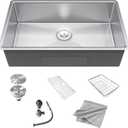 Kitchen Sink 33 Inch Undermount Stainless Steel, 16 Gauge 304 Workstation Sink Deep Large Capacity Easy Clean Sink，33 x 19 x 9 Inch