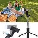 Portable Phone Stand,40 inch Selfie Stick with Remote and Singe Light Compatible for iPhone Android