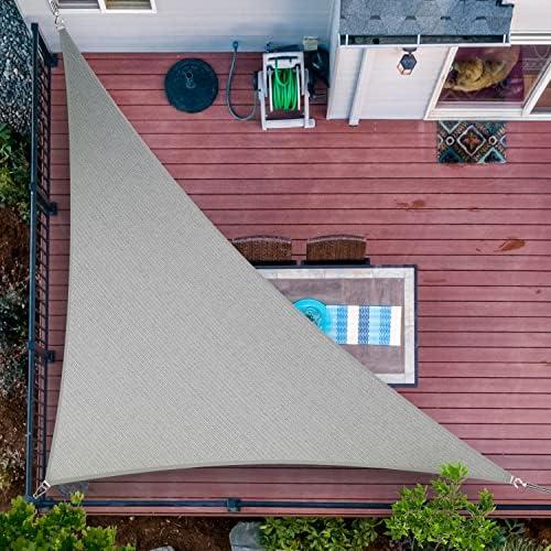 ShadeMart 12' x 12' x 17' Grey Right Triangle Sun Shade Sail SMSLT Canopy Fabric Cloth Screen, Water Air Permeable & UV Resistant, Heavy Duty, Carport Patio Outdoor - (We Customize Size)
