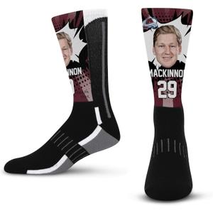 For Bare Feet Unisex Kid's NHL Player Ka-pow Socks Youth (Black)