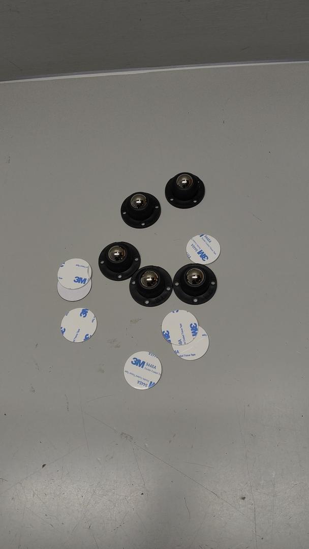 Self Adhesive Caster Wheels, Appliance Rollers for Kitchen Appliances, 1 Inch Swivel Steel Universal Wheel Appliance Sliders, 28 LBS Load Capacity Per Wheel Low Profile Roller 5 PCS, Black 