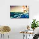 TUMOVO Sailing Yacht in the Sea Wall Art for Bedroom Ocean Landscape Canvas Art Wall Decor Sailboat Modern Wall Art Pictures for Living Room Artwork Paintings Giclee Framed Ready to Hang, 36x24in