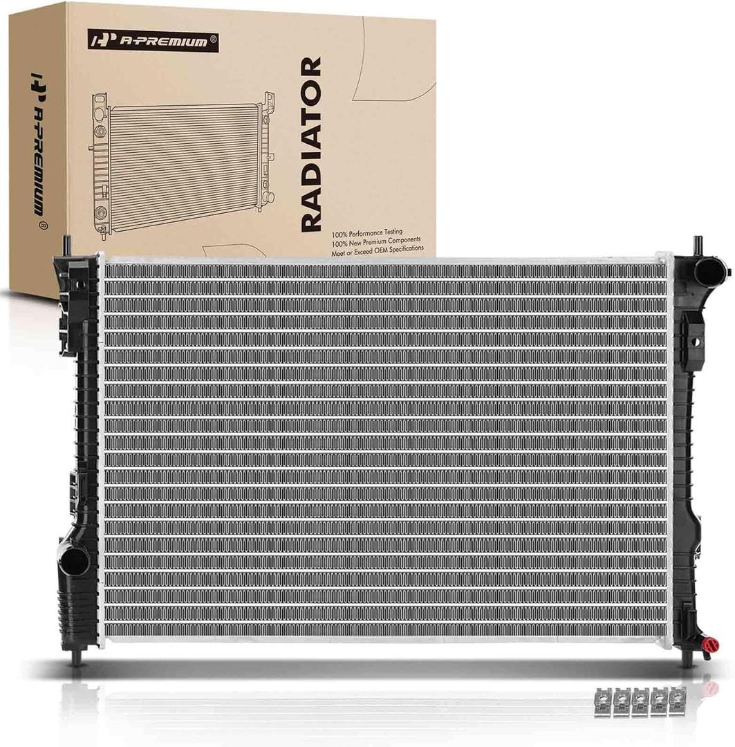 A-Premium Engine Coolant Radiator Assembly Compatible with Ford Explorer 2013 2014 2015 2016 2017 2018 2019 V6 3.5L Naturally Aspirated, Replace# EB5Z8005A