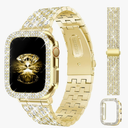 JR.DM Diamond Bands with Bling Case Women Compatible with Apple Watch 40mm 38mm 41mm 44mm 45mm 42mm 46mm 49mm Luxury Metal Bracelet Replacement Strap for iWatch Series Ultra/SE/10/9/8/7/6/5/4/3/2/1