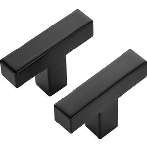 Ravinte 45 Pack Black Square Bar Cabinet Knobs 2 Inch Square Cabinet Pulls Matte Black Single Hole Kitchen Cabinet Handles