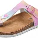 Torotto Boys Girls Flip Flops Comfortable Cork Footbed Thong Sandals with Adjustable Straps Size: 2 Little Kid