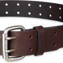 Dickies Men's Double Prong Leather Work Belt Fully Adjustable, Regular & Big and Tall Sizes (Brown, XXL)