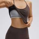 SUUKSESS Women Sexy Workout Sets Padded Sports Bra High Waisted Shorts Outfits (Brown, M)