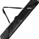 OutdoorMaster Ski Bag with Hard Shell On Both Ends, Ski Bags for Air Travel, Ski Case with Pockets and Removable Shoulder Straps - Up to 185cm Ski Boards