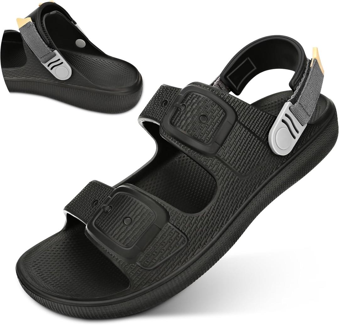 BBMVP Womens Sandals, Summer Beach Sandals for Woman 2025, Womens Slides, Women Beach Sandals & Summer Shoes Comfortable, Pool Slip On Sandals Women (Black)