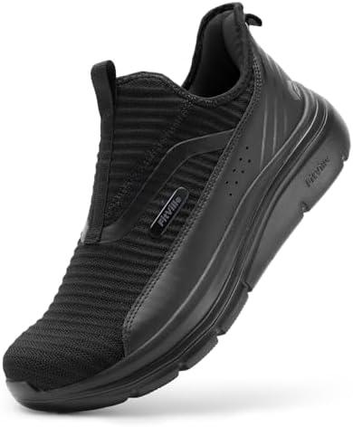 FitVille Men's Extra Wide Slip on Walking Shoes with Arch Support Men Slip on Sneakers for Foot Pain Relief-Stepease V2 Size 8