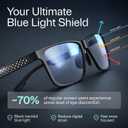 IBOANN Blue Light Glasses for Men - Lightweight Al-Mg Metal, Gaming Computer Blocking Glasses, Eye Protection Anti Eyestrain (Black)