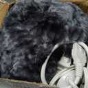 Electric Heated Blanket Throw 50''x60''Size Faux Fur Heating Blanket 10 Heating Settings, 1-8h Timer & Overheat Protection, Machine Washable, Soft Flannel and Sherpa Full Body Warmth (Black)