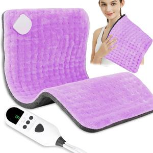 Heating Pad for Period Cramps, 12"×24" Electric Heating Pad for Back Neck Shoulder Muscle Pain, 9 Heat Settings&4 AutoOff, Moist Heat & Machine Washable,Valentines Birthday Gifts for Women Men,Purple