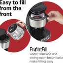 Hamilton Beach 5 Cup Drip Coffee Maker with Easy FrontFill Basket, Compact Design, Programmable Clock, Glass Carafe, Auto Pause and Pour, Black & Stainless Steel (46111)