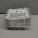 25 Pack 1 lb Rectangular Disposable Aluminum Foil Pan 16 oz Take Out Food Containers with Clear Plastic Dome Lids, for Catering, Baking, Roasting Food