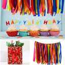 WANDIC Ribbon Tassel Garland, Colorful Fabric Decorative Ribbon Banner Handmade Ribbon Hanging Decoration Backdrop for Weddings, Birthday, Anniversary, Graduation Party Photography Prop